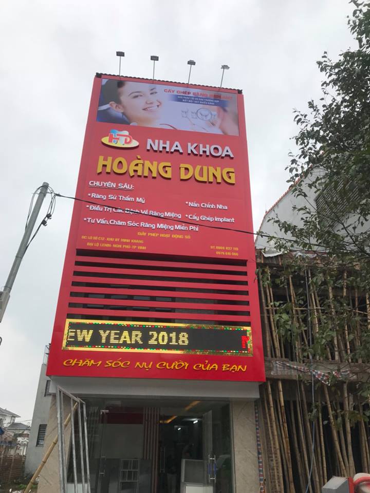 Thi công quảng cáo Nha Khoa Hoàng Dung